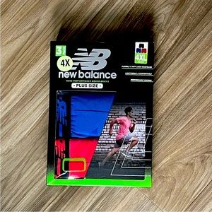 New Balance 4XL Plus Size Mens Performance Boxer Briefs Blue Black Red